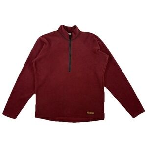Melanzana Grid Fleece 1/2 Zip Pullover Men's Medium Maroon USA Made